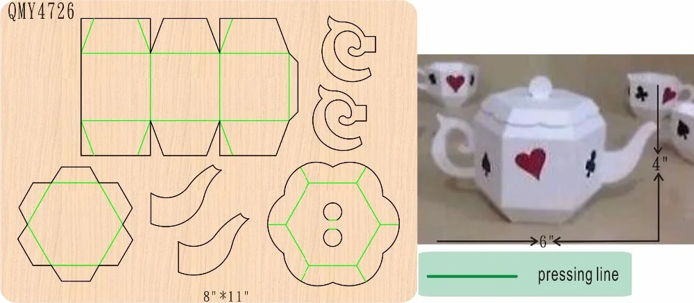 

Handmade teapot new wooden mould cutting dies for scrapbooking Thickness-15.8mm