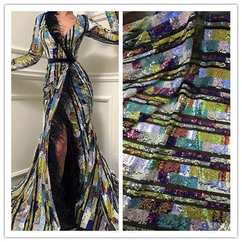 

African Sequin Lace Fabric nigerian lace fabrics With Sequins French Lace Fabric sequence lace fabric For Wedding Party