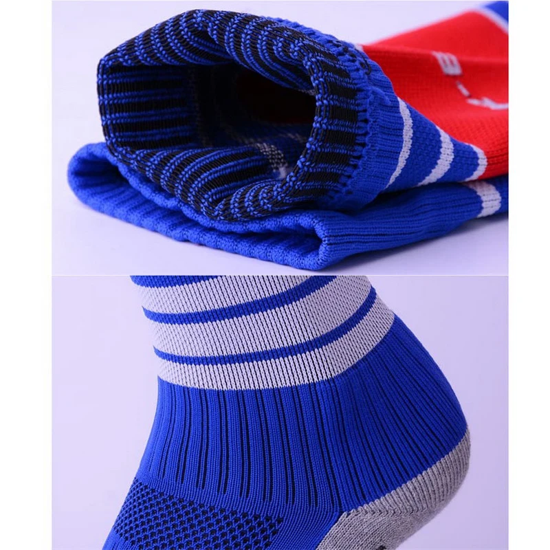 1 Pair cotton children's knee-highs football socks kids sports Long soccer socks for boys girls ankle fixed hockey stockings