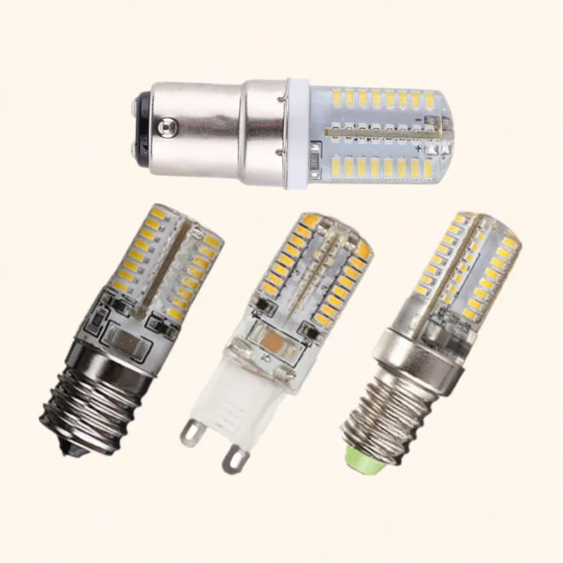 

1PCS LED MINI silicone lamp 3W E14 SMD3014 64 LEDS refrigerator light E17 machine lighting B15 AC 90-26V G9 bulb light luz