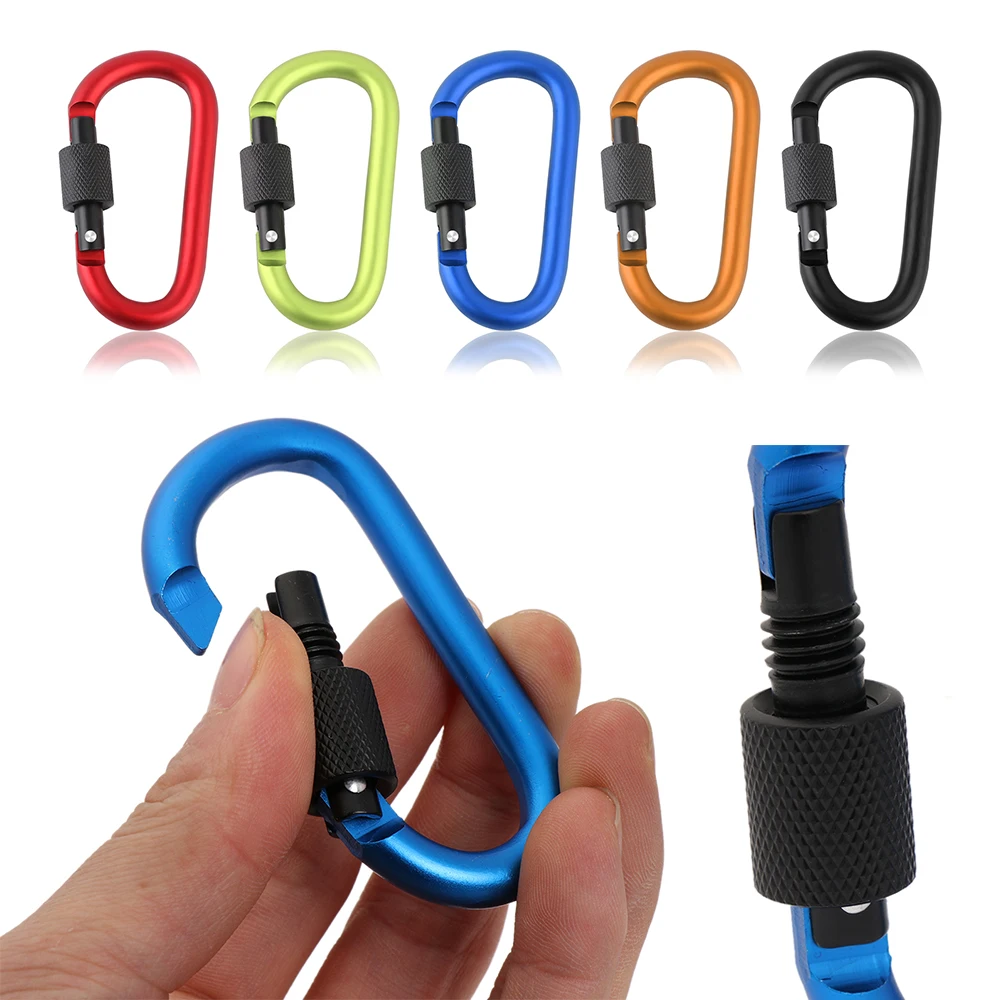 

Random Color!! 1PC Portable Aluminum Carabiner D-Ring Key Chains Clip Camping Tools Keyring Snap Hook Outdoor Travel Kit