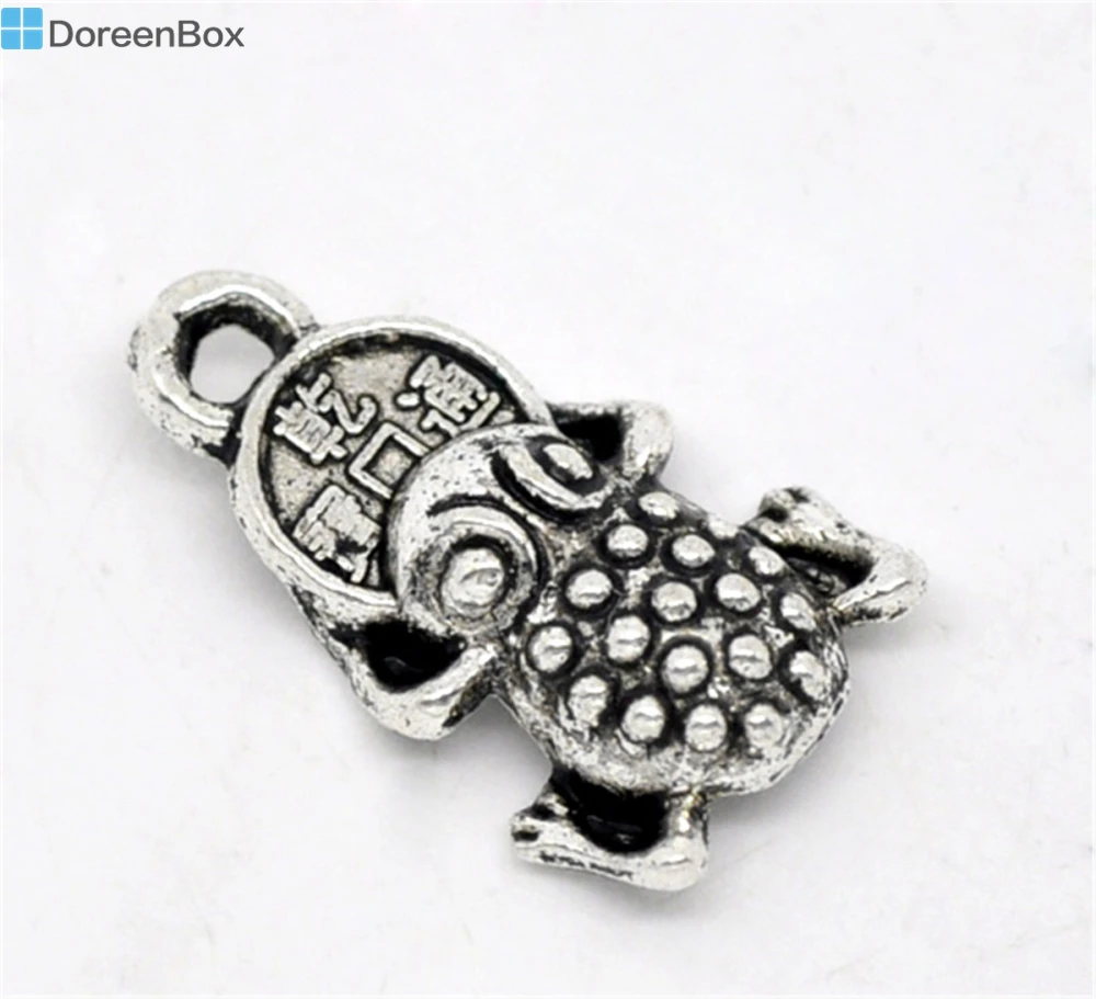 

Doreen Box Lovely 50 Silver Tone Toad Charms Pendants 17x11mm (B14055)
