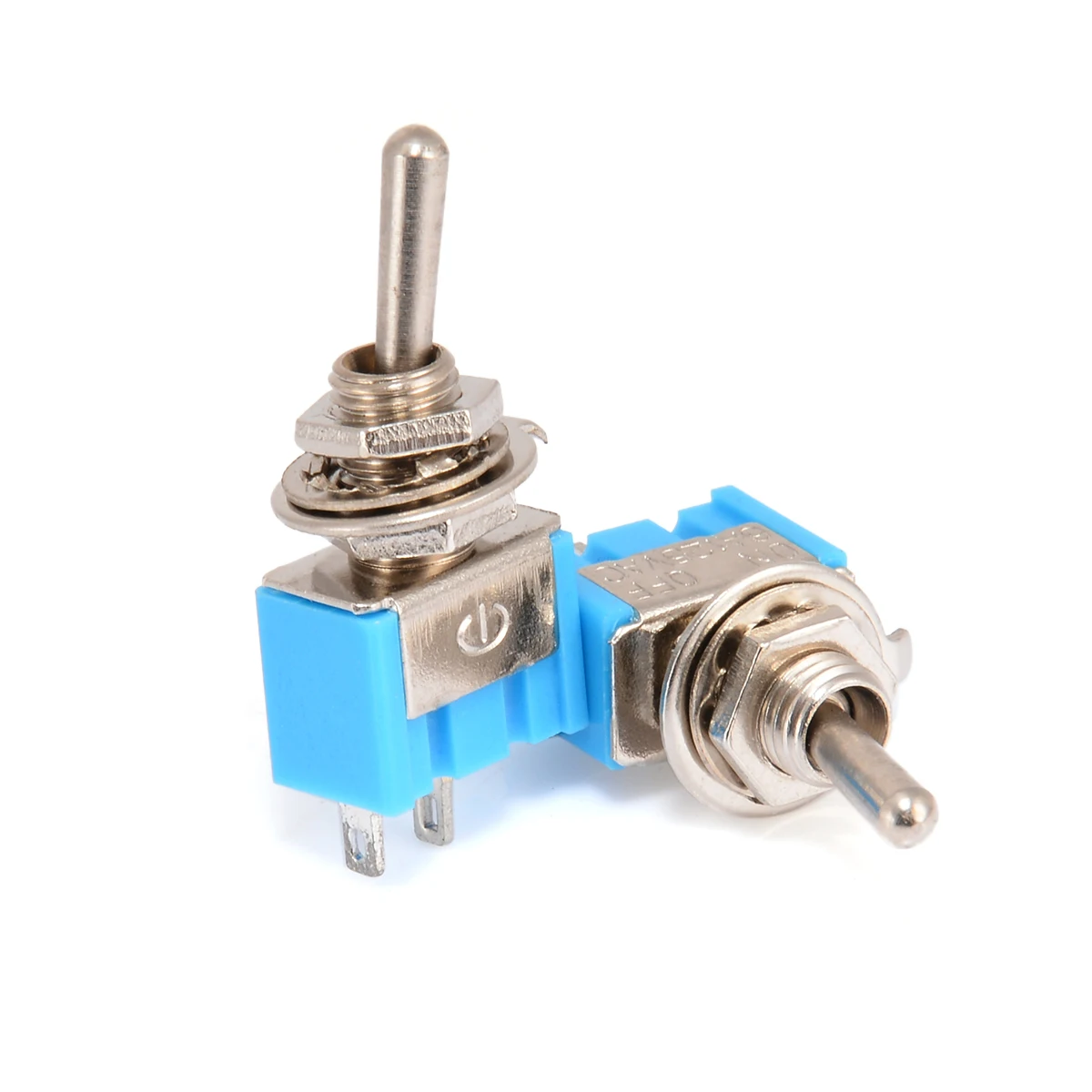 10Pcs/Set Blue SPST Toggle Switch MTS-101 2 Pins ON/OFF 2 Position 6A 250V AC Mini Toggle Switches for Car