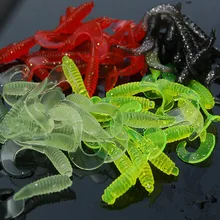 5 Pcs 4cm 0.7g Soft Silicone Rubber Worms Fishing Lure Artificial Maggot Grub Worm Carp Fishing Bait for Sea River Lake Fishing