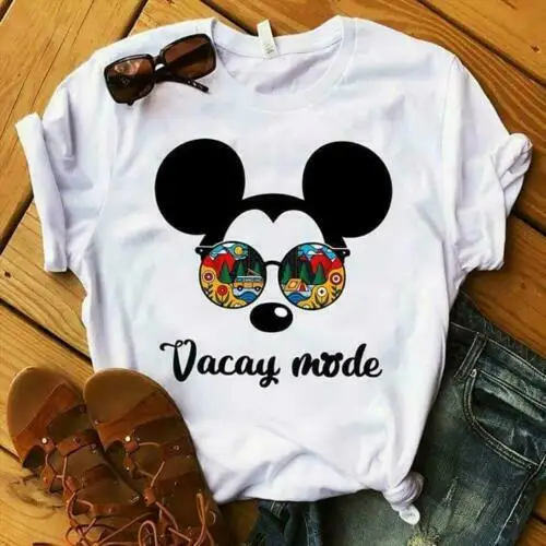 

Mickey Mouse Camping Vacay Mode White TShirt M-6XL