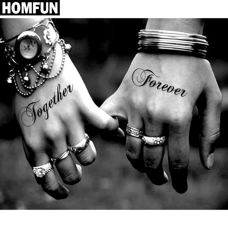 

HOMFUN Full Square/Round Drill 5D DIY Diamond Painting "Couple hands" Embroidery Cross Stitch 5D Home Decor Gift