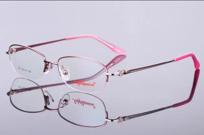 

New fashion women customized myopia glasses alloy half-rim optical frame prescription glasses mopia eyeglasses reading glasses