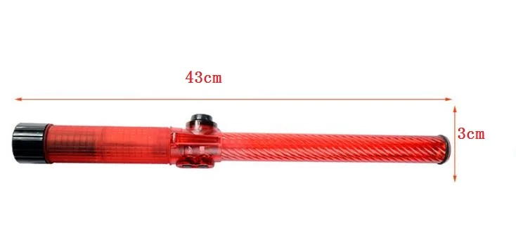 43 см длинные Перезаряжаемые Стиль led трафика Предупреждение красный Батон с Свистки аварийного Ann glo-палочки