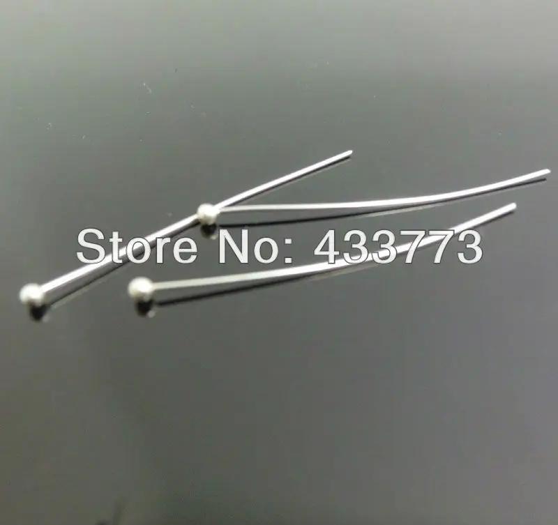 

Free Shipping 500PCS Wholesale 26MM Design DIY Jewelry 925 Sterling Silver Bead Head Pins Making Silver Jewelry Needles Beads