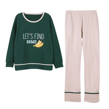 Хлопковая женская пижама весна-осень женская пижама с длинными рукавами домашняя одежда для девочек