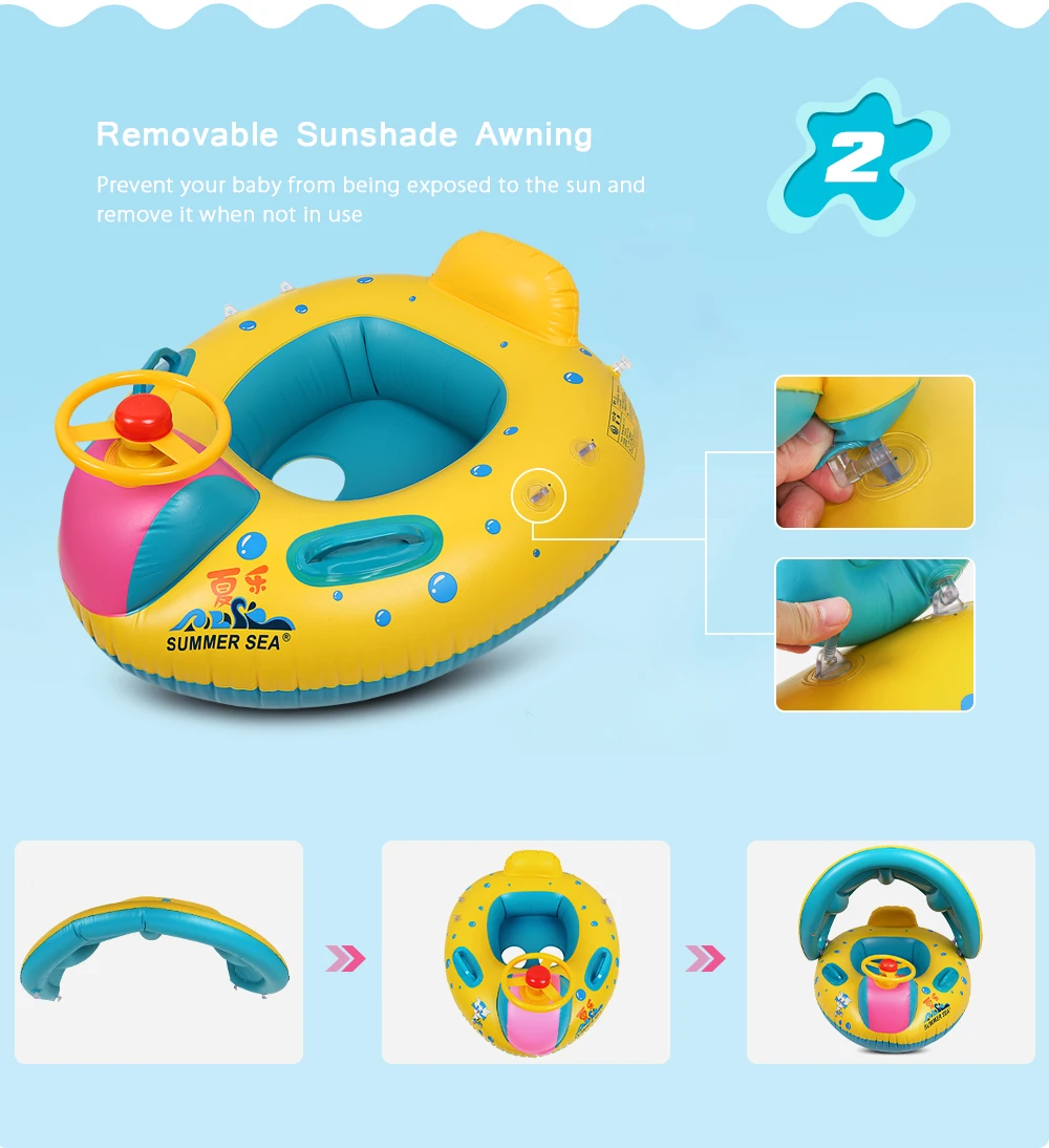 Детский поплавок Регулируемый Зонт сиденье бассейн безопасный надувной детский спасательный круг бассейн Brinquedos