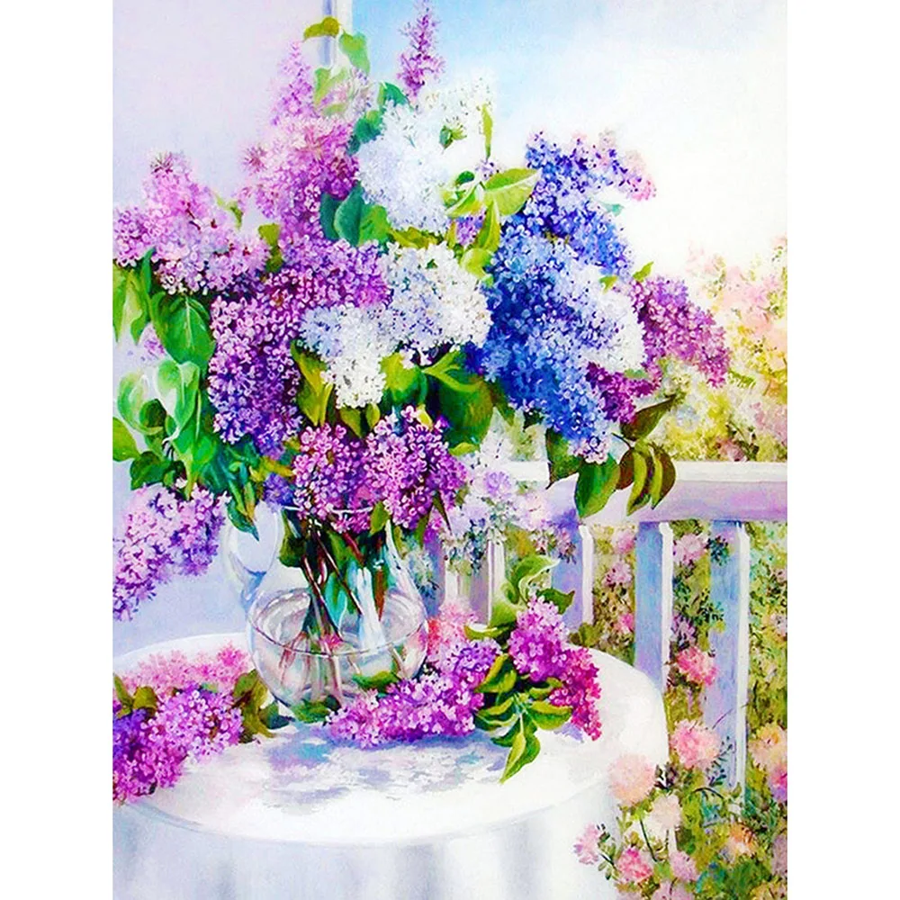 Diamond Painting Full drill square/round Lilac vase Mosaic DIY Cross Stitch Embroidery Home Decor | Дом и сад