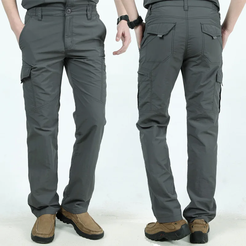 Army Military Men Pants Quick Dry Casual Summer Style Trousers Men's Tactical Cargo Pants Male lightweight Waterproof Trousers