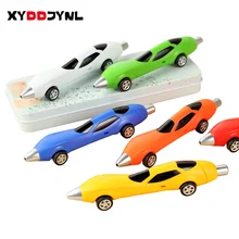 1 шт. Забавный дизайн шариковая ручка гоночный автомобиль детская игрушка Подарочная форма офисные детские игрушки для рисования гибкие колеса