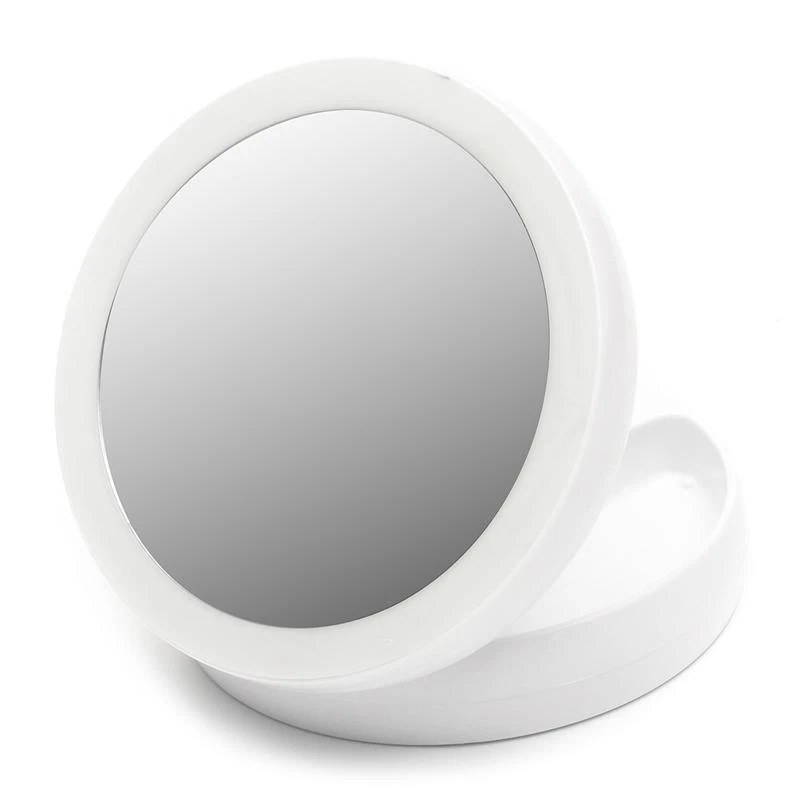 

New Folding Rotating 10x Magnifying Double Sided Makeup Mirror Tabletop Led Light