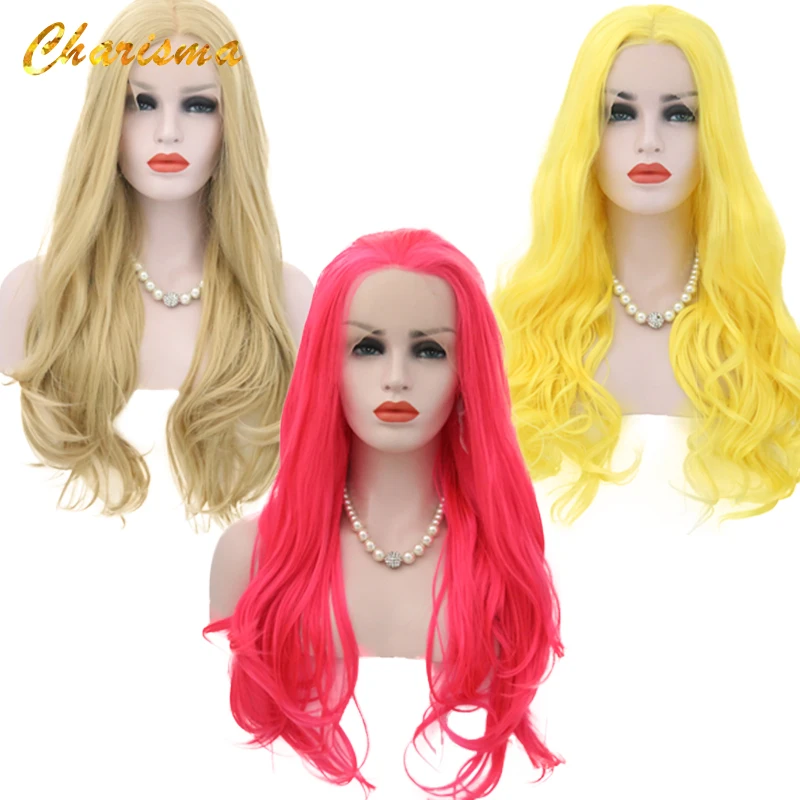 

Charisma Synthetic Lace Front Wig 26 Inch Long Body Wave Blonde Wig Glueless Heat Resistant Fiber Hair Wigs For Black Women