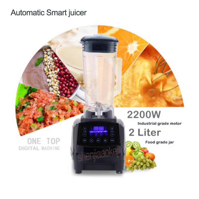 2L 2200w Touchscreen Digital Automatic Smart Timer 3HP BPA FREE Professional smoothies blender
