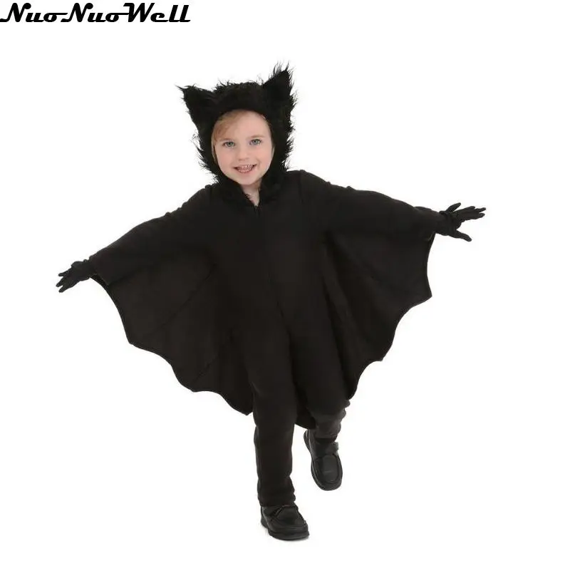 Halloween Children Vampire Costume Black Evil Bat Woman's Jumpsuit