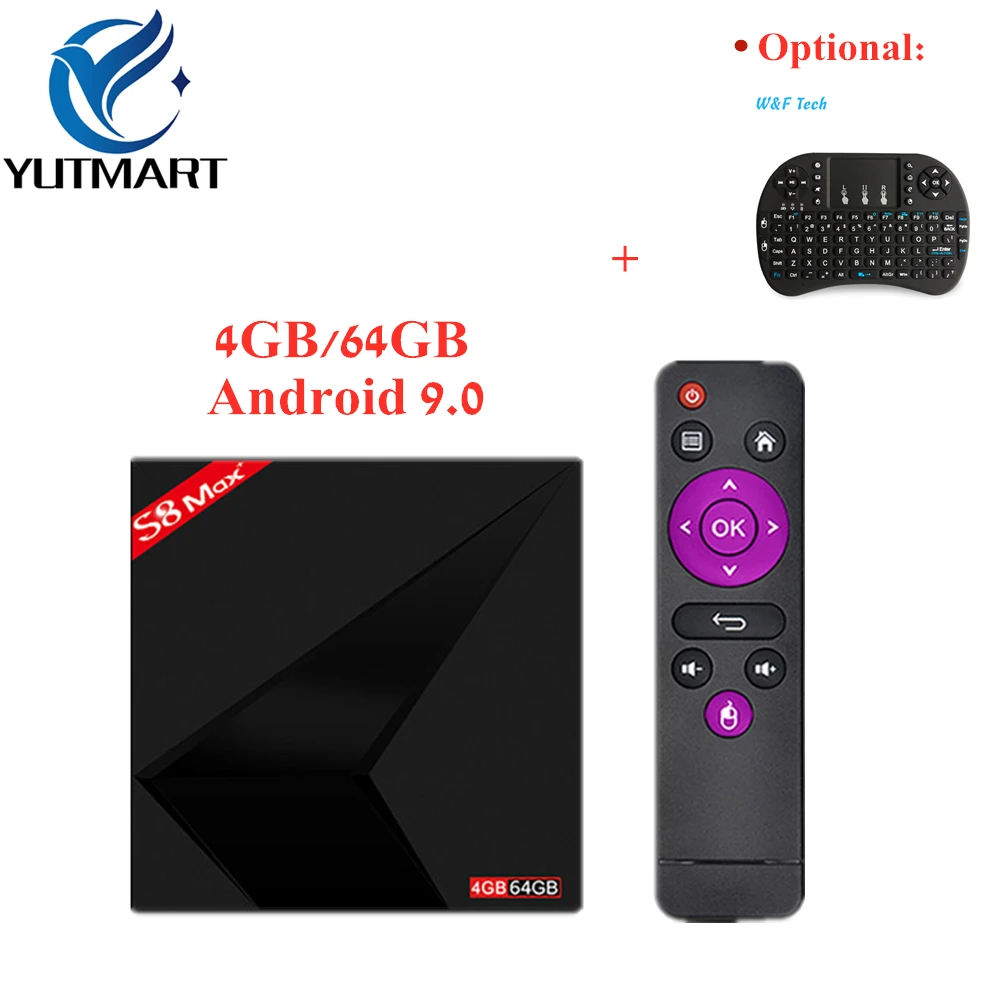 

S8 MAX Plus android tv box android 9.0 Rockchip RK3328 Quad-Core 64bit 2.4G/5GHz Dual WiFi 4K Media Player smart tv iptv box