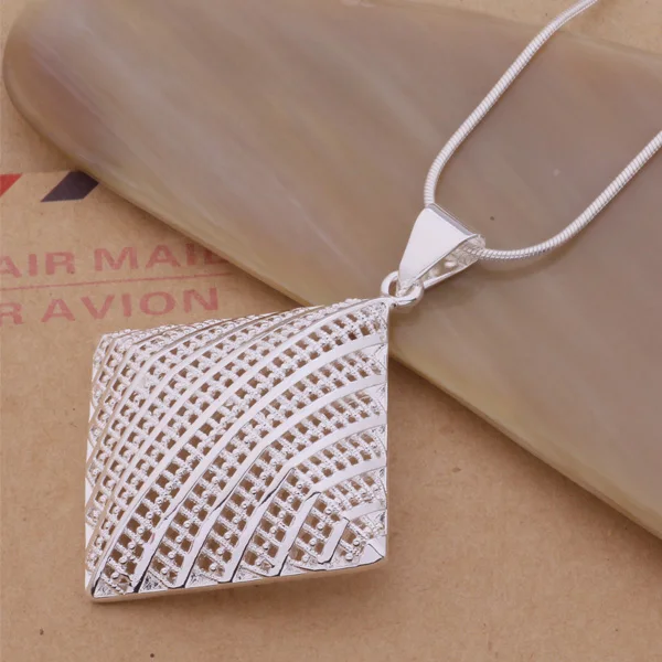 

AN203 925 stearling silver Necklace 925 silver fashion jewelry pendant Mesh box /axlajosa aijaizqa