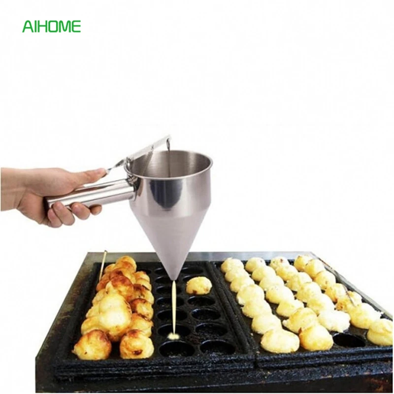 Koop Rvs Trechter Octopus Ballen Gereedschap met Rack Cupcakes Bakken Honing Dispenser Keukengerei