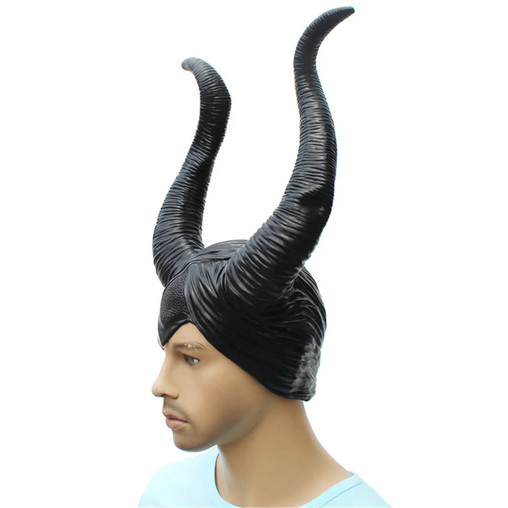 Maleficent Хэллоуин Латексная голова Рог Марлен Филлип темная ведьма заклятие черный