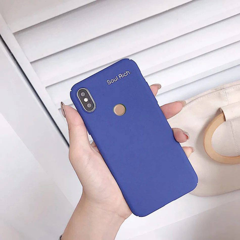 Axbety Royal Blue For Redmi S2 Retro Green Phone Case For Xiaomi Redmi 5 Plus 6 6a 4 4x 3s Letter Hard Plastic Full Back Cover