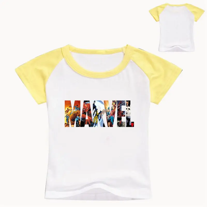 Новая одежда для девочек от 2 до 12 лет рубашка с героями комиксов Marvel топы для мальчиков года, детские футболки с длинными рукавами на осень, футболки для маленьких мальчиков, dert4455