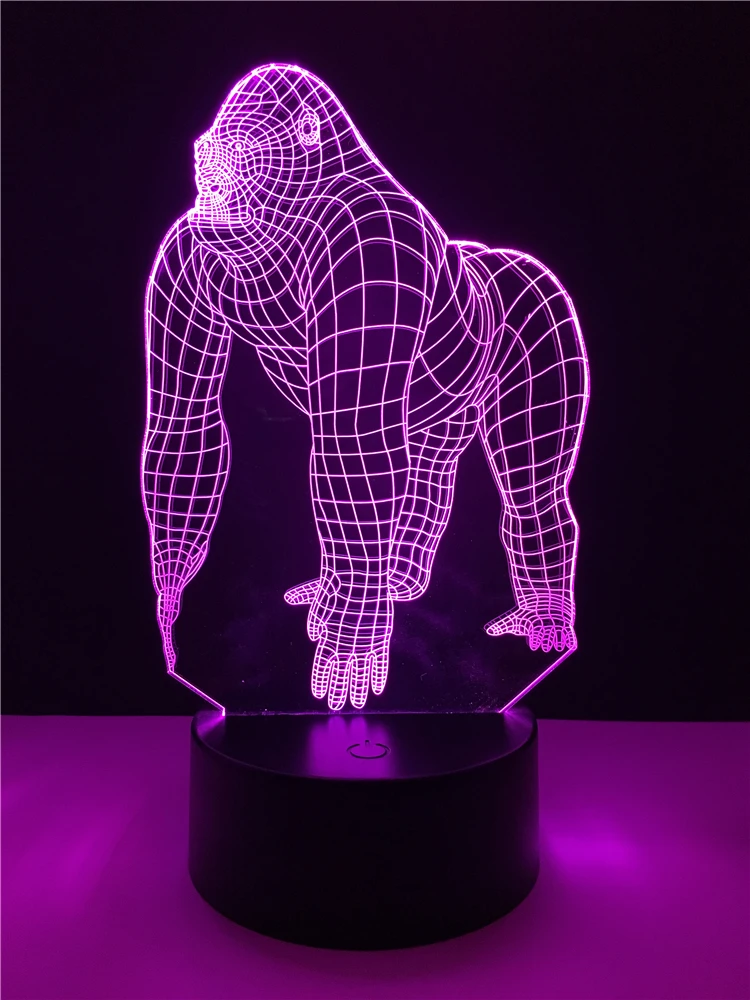 2017 активный животный орангутанг Горилла шимпанзе 3D USB светодиодный светильник