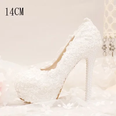Г. женские туфли-лодочки королевской королевы белые свадебные туфли на шнуровке женская обувь на высоком каблуке 10-13 см милые вечерние туфли принцессы на платформе - Цвет: Heel 14cm