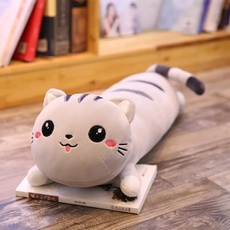 Huge Size 130cm Long Cat Pillows Plushie Toy Soft Cushion Stuffed Plush Animal Dolls Cushion for Kids Girls Home Decor Gifts