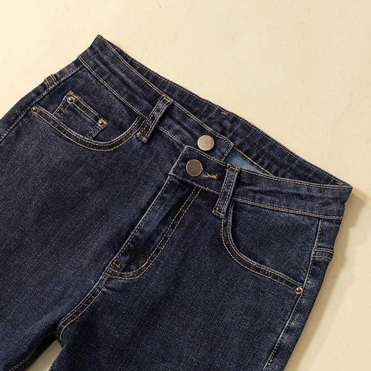 Новые поступления модные Для женщин женские джинсовые узкие брюки Высокая талия узкие Стрейчевые джинсы прямые женские джинсы