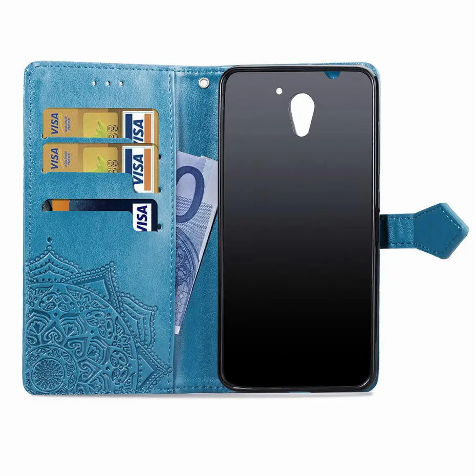 الفاخرة بو الجلود حالة ل ZTE شفرة A510 3D ماندالا زهرة محفظة قلابة حالة ل ZTE شفرة A510 510 جراب هاتف