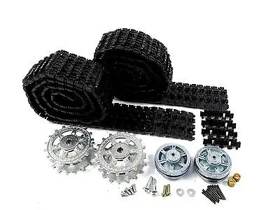 Jeu De Chenilles Et Galets Métalliques Pour Char RC Henglong Leopard 2A6 1/16 - Référence 3889