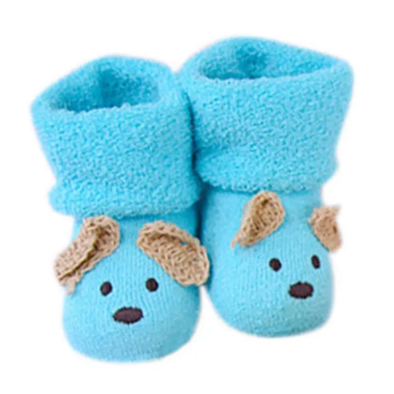 1 пара носков для новорожденных и малышей теплая обувь унисекс для маленьких мальчиков и девочек с милым медведем из мультфильма для малышей от 0 до 6 месяцев, bebe Sapatos