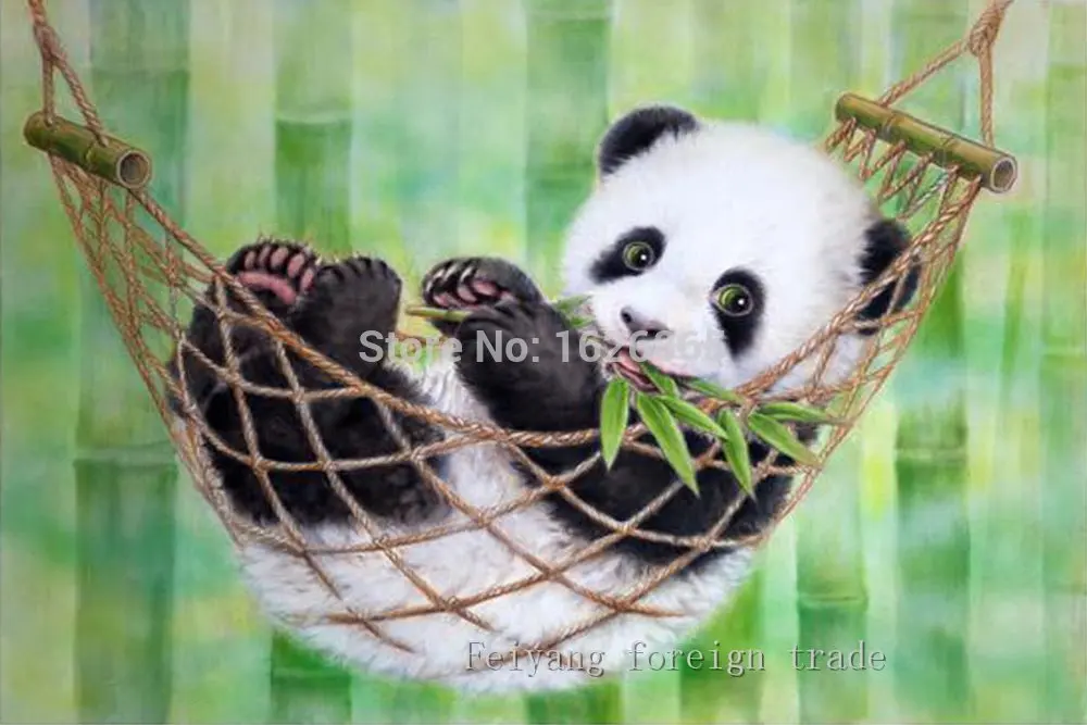 

2015 Knitting Needles Diy5d Diamond Stitch Painting Decorative The Living Room Wall Stickers Home Decor Panda Nature 20x30cm