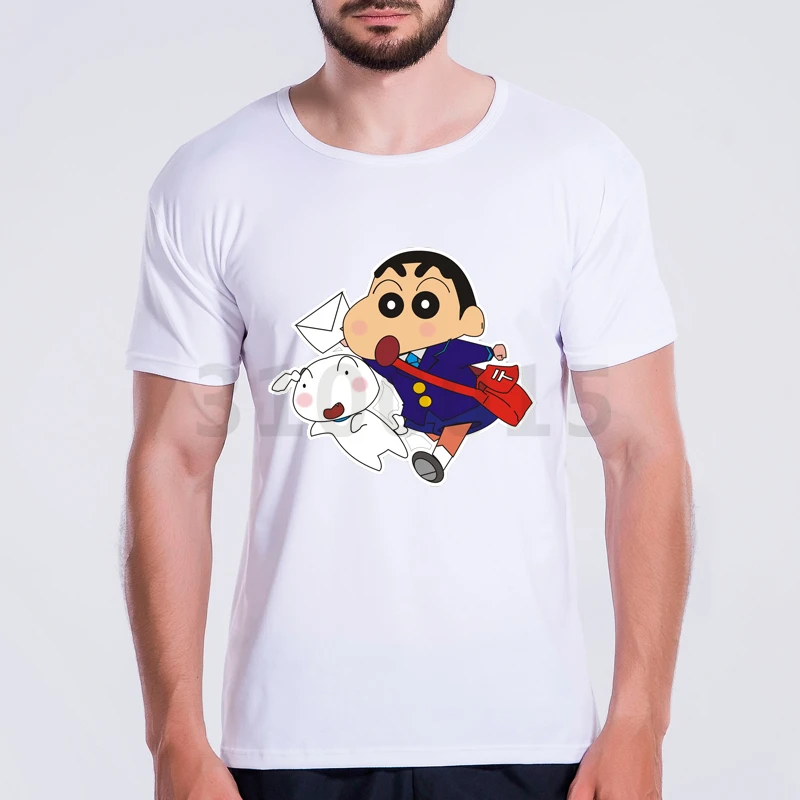 Japon Animation Crayon Shin Chan Avec Chien Imprimer Mens T
