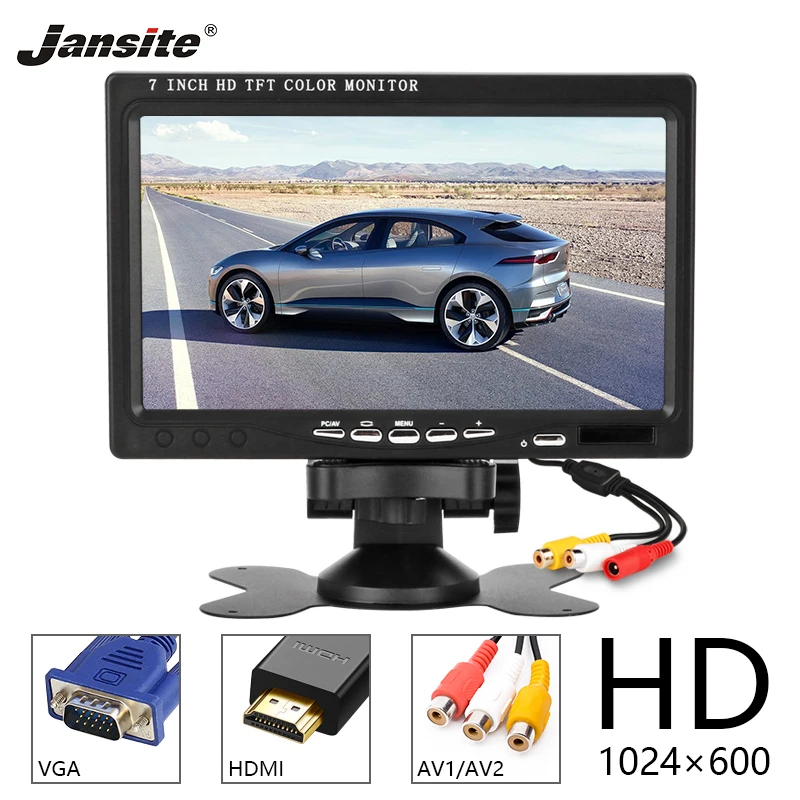 

Jansite 7" Wired Car Monitor IPS camera Car Rear View monitor Parking Rearview System for Backup Reverse camera Support mini bus