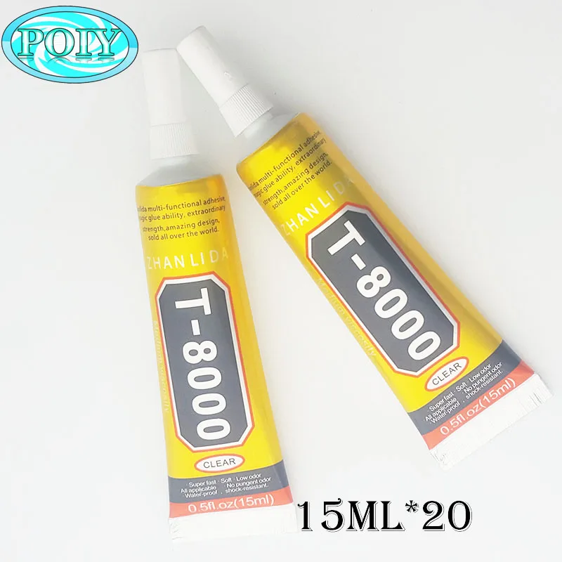 20 Tubes T 8000 15ml Clear Glue Epoxy Resin for Glass Flower Pot