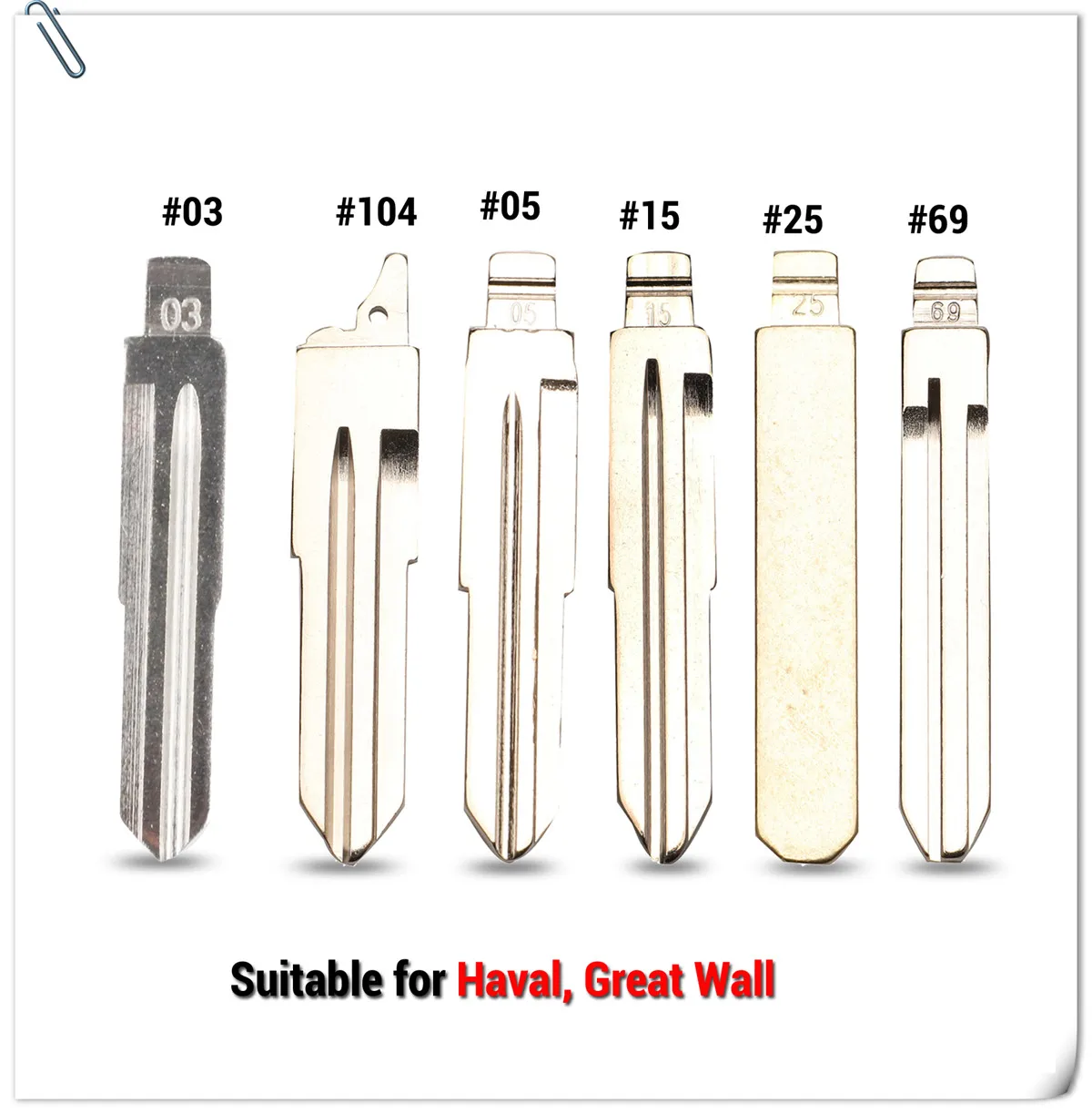 Keyforkess #03 15 25 69 No.104 Auto di Vibrazione A Distanza Chiave Blacde Fob Per Grande Muraglia HAVAL HOVER H1 H2 h3 H5 H8 H9 Sostituzione In Bianco -