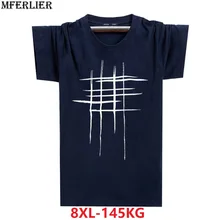 MFERLIER, Мужская Летняя Повседневная Черная футболка, 5XL, хлопок, размера плюс, большой, 7XL, 8XL, короткий рукав, футболки с геометрическим рисунком, модные креативные футболки