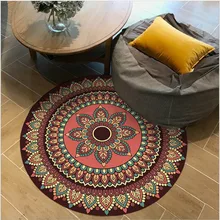Богемный винтажный орнамент ковры геометрический принт круглый ковер нескользящий моющийся прочный коврик