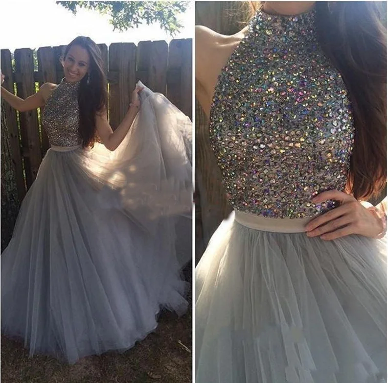 prom dresses gray