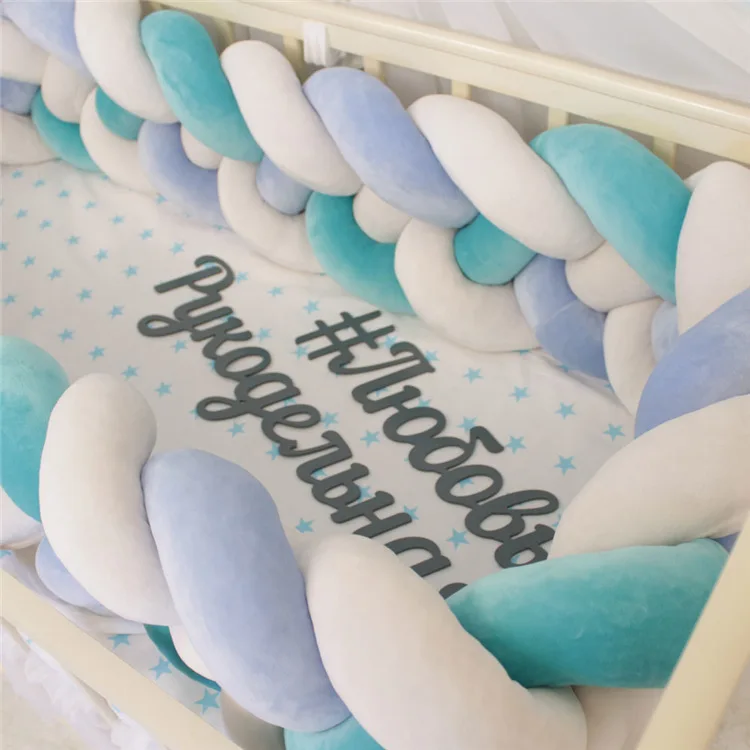 4 Tied Knot Crib Bumper Anti-collision Baby Bedding Protecter Baby Bed Surrounds Room Decor Baby Pillows Backrest Pillows