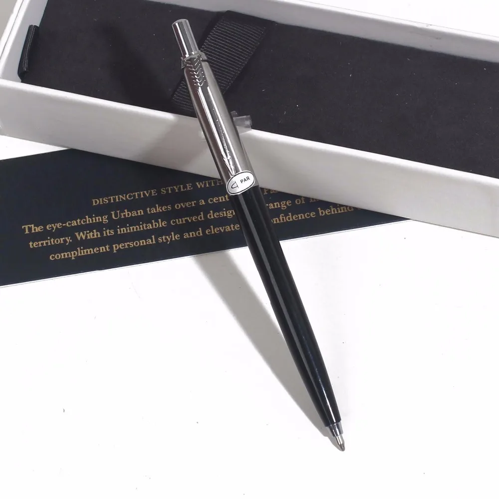 Ручка-роллер JOttering для офиса и школы, чернильная ручка с подарочной коробкой, черная, красная, серая Металлическая Ручка-роллер, Черная