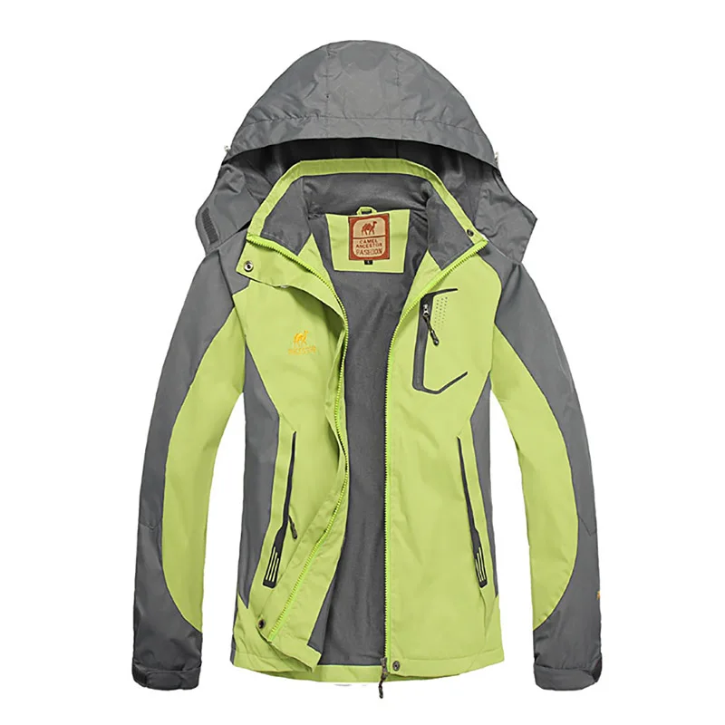 Зеленый Мужская Женская Водонепроницаемая дышащая фелисовая ткань куртки пальто для походов, альпинизма, туризма тонкая куртка-ветровка, ветрозащитная - Цвет: Зеленый