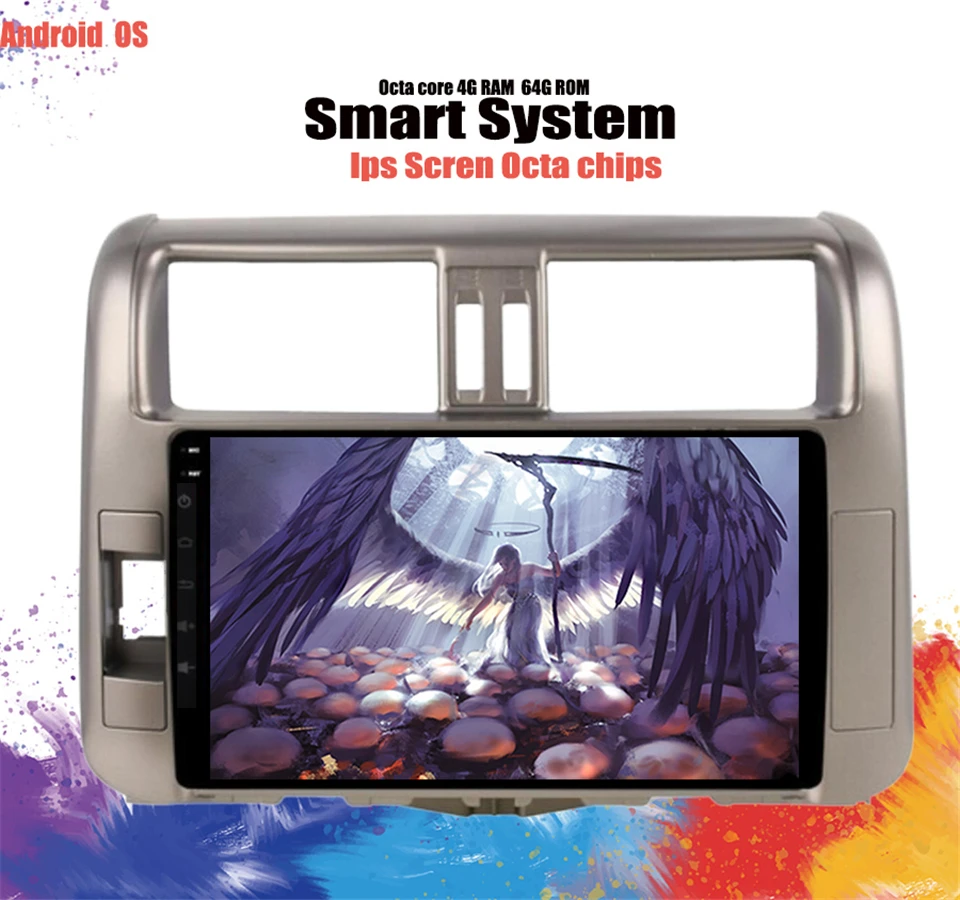 Excellent Android 9.1 car dvd 2 din multimedia player for Toyota Prado 120 Land Cruiser 2011-2013 Car Radio GPS Navigation 8 Core Cassette 3