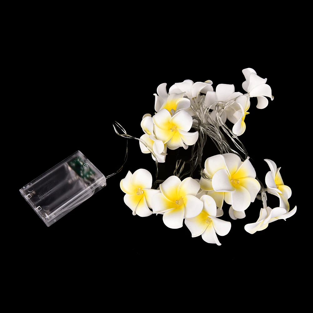 

Frangipani LED String Lights Floral Holiday Lighting Event Party Garland Decoration Bedroom Decoration AA Battery