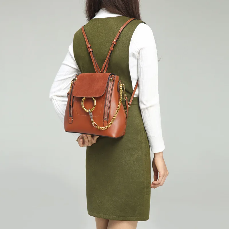 Vache En Adolescents Cuir Femme Nouveau gray Dos De École Pour Mode Designer Seau Sac À Sacs Véritable Filles Voyage Black brown Zz8znqxC0