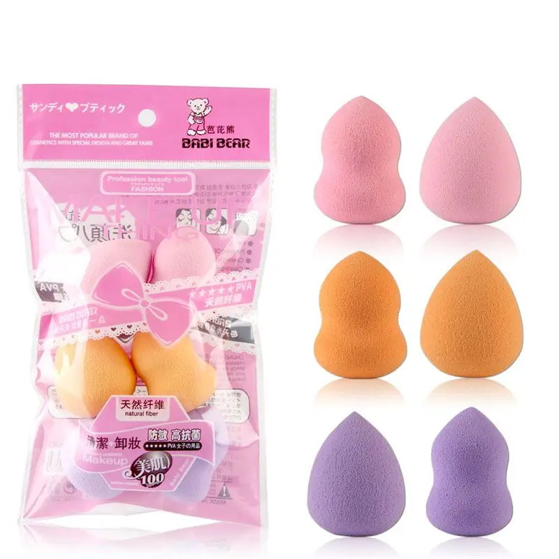 

6Pcs Soft Colorful Sponge Puff Makeup Sponge Blender Women Foundation Puff Flawless Powder Smooth Beauty Egg